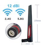12dBi Dual Band Anten Rp Sma Erkek 2.4GHz 5.8GHz RF Gsm Wifi Sinyal Kuvvetlendirici Anten 2G/3G/4G LTE FPV Drone