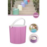 12den Kulplu Kapaklı Çok Amaçlı Kova 12 Lt, Un Bakliyat Deterjan Oyuncak Temizlik Kovası (25x25cm) Pembe