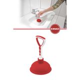 12den Vantuz Lavabo Pompası, Lavabo Küvet Gideri Tıkanık Açıcı El Pompası 11cm Kırmızı