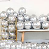 12INC Büyük Boy Aynalı Krom Balon Yüksek Kalite 90 Adet - Gümüş