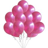 12'inç Metalik Fuşya Ruby Balon 100 Adet + 5 Metre Balon Zincir