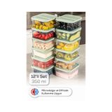 12li 350 Ml Buzdolabı Dondurucu Organizer Mikrodalga Ve Difrize Uygun Saklama Kabı Mint