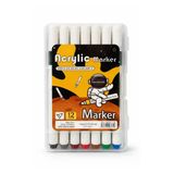 12'Li Akrilik Mareker Seti-Taş, Cam, Metal Ve Ahşap İçin Hobi Boyama Kalemi
