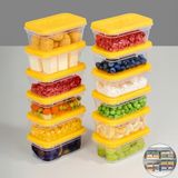 12'li Buzdolabı Düzenleyici Organizer - Mikrodalga ve Difrize Uygun Saklama Kabı - 12X240ML Sarı