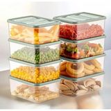 12'li Buzdolabı Düzenleyici Organizeri Mikrodalgaya Uygun Difriz Saklama Kabı (12X775ML) - Mint