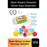 12'li Geometrik Yumurta Eşleme Oyunu Motor Gelişim Görsel Algı Şekilli Eğitici Öğretici Oyuncak - diğer