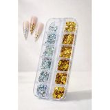 12Li Gümüş Ve Gold Renk Yıldız Tırnak Süsleme Yıldız Dizayn Folyo Pulları Nail Art Wn-113