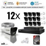 12'Li Ip Kamera-Poeli-5Mp-Ultra Hd-4K 1920 Çözünürlük-Sesli-Gece Renkli Görüş-İnsan Ve Plaka Algılamalı Set