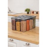 12'li Kavanoz Seti & Saklama Kabı & Erzak Kabı 12x1900 Ml (20 Lı Etiket Hediyeli)
