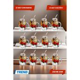 12'li Kulplu Kavanoz 12'li Pipet Hediyeli Set Model Kokteyl Soğuk Kahve Meşrubat Bardak Seti 350 ml