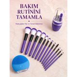 12’Li Makyaj Fırça Seti Yüz Temizleme Cihazı Ve Manikür Pedikür Tırnak Bakım Seti 3’Lü Kişisel Bakım Paketi