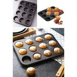 12'li Muffin Kek Kalıbı, Şık ve Kullanışlı, Mutfağınıza Renk Katacak. - Seçenek 1 - Ahşap