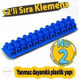 12'Li No 2 Yanmaz Vidalı Pano Sıra Klemens Elektrik Bağlantı Klemensi Aparatı Vidalı Terminal Blok