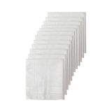 12li Paket Klasik Cep Hediyelik Bayram Mendili %100 Pamuklu 30x30 Cm Beyaz