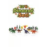 12'Li Paket Mini Dinozor Oyuncak Seti - Eğitici Hayvan Figürleri - Çocuklar İçin Plastik Figür Seti