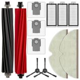 (12'li Paket) Q5 Pro Yedek Parçalar Roborock Q5 Pro/ Q5 Pro+/ Q8 Max+ Robot Vakum ile Uyumlu, Aksesuar Seti, 2 Rulo Fırça, 2 Yan Fırça, 3 HEPA Filtresi, 3 Toz Torbası, 2 Paspas Pedi