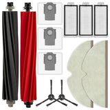 (12'li Paket) Q5 Pro Yedek Parçalar Roborock Q5 Pro/ Q5 Pro+/ Q8 Max+ Robot Vakum ile Uyumlu, Aksesuar Seti, 2 Rulo Fırça, 2 Yan Fırça, 3 HEPA Filtresi, 3 Toz Torbası, 2 Paspas Pedi