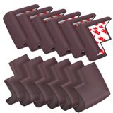 12'li Paket Yumuşak Bebek Kenar ve Köşe Korumaları, Güvenlik Önceden Bantlanmış Mobilya Tamponu, Şömine, Masa, Merdiven, Dolap için Bebek Köşe Koruyucu (Kahverengi)