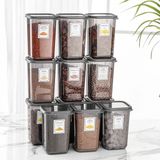 12'li Set Pino Etiketli Büyük Boy Kare Erzak Saklama Kabı Seti Antrasit 12 X 1.10 Lt