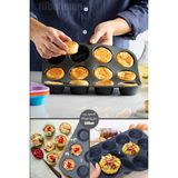 12'li Silikon Muffin Kalıbı Kurabiye Tatlı Kalıbı Yapışmaz Gıdaya Uygun Pişirme Cupcake Kek Kapsülü - Yanmaz Yapışmaz - Siyah