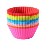 12'li Silikon Yıkanabilir Tekrar Kullanıma Uygun Cupcake Muffin Tart Puding 7 Cm Lik Kalıp Renkli