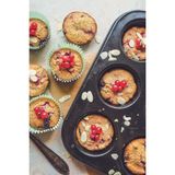 12'li Siyah Yanmaz Yüzey Muffin ve Cupcake Kek Kalıbı Seti - Seçenek 1 - Ahşap