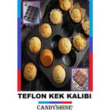 12'li Teflon Muffin Cupcake Fırın Tepsisi, Siyah, Yapışmaz, Kek ve Çörek Için - Seçenek 1 - Ahşap