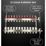 12'li Yerden Isıtma Kollektör Seti Debimetreli Paslanmaz