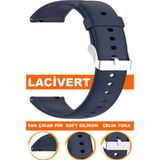 12mm-14mm-16mm-18mm-20mm-22mm-24mm saatlerle uyumlu soft silikon saat kordonu kayışı a72-lacıvert - 18 mm - Lacivert