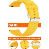 12mm-14mm-16mm-18mm-20mm-22mm-24mm saatlerle uyumlu soft silikon saat kordonu kayışı a72-sarı - 16 mm