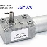 12V 10Rpm JGY370 Redüktörlü DC Motor M3 Vida Delikli 10 Rpm