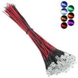 12v 5mm Şeffaf Mantar Led 0,22mm²20 Cm Kablolu Beyaz 5adet