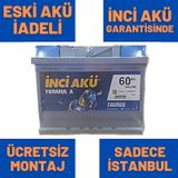 12V 60 Ah 60 Amper İnci Akü 540A - Yerinde Montaj / 469711752 45 - 50 Amper-