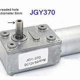 12V 60Rpm JGY370 Redüktörlü DC Motor M3 Vida Delikli 60 Rpm