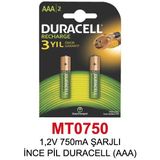 1,2V 750Ma Şarjlı İnce Pil Duracell (Aaa)