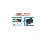 12V 7Ah Akü + Adaptör 12 Volt 7 Amper Akü + Akü Şarj Cihazı Adaptörü Şarj Aleti Cihazı