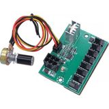 12V 8 Kanallı Pc Için Fan Hız Kontrolörü Modülü Potansiyometreli - Siyah