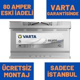 12v 80 Ah 80 Amper Agm Varta Akü A6 Start Stoplu