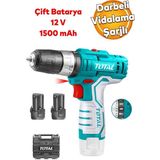 12V Çift Akülü Darbeli Vidalama Matkap, 1500 Mah Li-On Pil - Seçenek 1