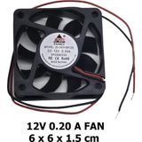 12V Dc 0.20A Brushless Salyangoz Fan 6X6X1,5 cm Soğutucu Blower 3D Yazıcı Kasa Güç Kaynağı Uyumlu