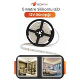 12V Dış Mekan M/60 2835 Gün Işığı Led Şerit – 5 Metre, Kesilebilir Ve Eklenebilir
