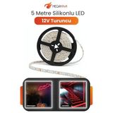 12V Dış Mekan M/60 2835 Turuncu Led Şerit – 5 Metre, Kesilebilir Ve Eklenebilir