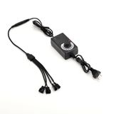 12V Fan Güç Kaynağı Bilgisayar için PC Fan Denetleyicisi 100-240v AC - 3 ila 12v DC Ayarı 36W Çıkış Fan Hızı için 4X 3pin veya 4pin Splitter Kablosu Hava Akımı Gürültüsünden Sessizliğe
