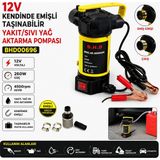 12V Kendinden Emişli Taşınabilir Yakıt/sıvı Yağ Aktarma Mazot Pompası Kod : BHD00696