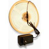 12V Neon LED Şerit Aydınlatma - 10W Esnek Gün Işığı (6X12MM) - Adaptörlü Tak Çalıştır Set - 5 m - 3000K - Gün Işığı