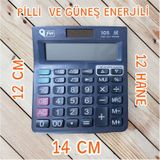 12x14 Cm 12 Haneli Pilli Ve Güneş Enerjili Hesap Makinesi Tax Mevcut Masaüstü Hesap Makinası Çok Renkli