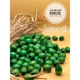12X14 mm Oval Ahşap Boncuk (50 Gram 62 Adet) Makrome Çanta Tasarım Tahta Delik Çapı 5 mm - Yeşil