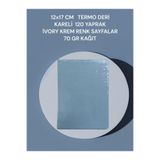 12x17 CM TERMO DERİ KARELİ 120 YAPRAK İVORY KREM RENK SAYFALAR 70 GR KAĞIT 2