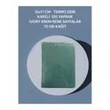 12x17 CM TERMO DERİ KARELİ 120 YAPRAK İVORY KREM RENK SAYFALAR 70 GR KAĞIT 4