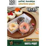 12X25 100AD Kurabiye Şeker Parti Baby Shower Doğum Günü Hediyelik Kendinden Yapışkanlı Jelatin Poşet